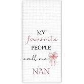 Lengues My Favorite People Call Me Nan Kitchen Towels, GrandmaGifts Hand Towel, Gifts for Grandma Mothers Day Dish Towels for Kitchen, Nan Gifts Hand Towel for Bathroom Decor 16x24 Inch