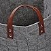 Woven Felt Storage Basket, LOONG BABY Large Natural Soft Laundry Hamper, Handmade Home Storage Boxes with PU Handle for organizing Baby Kids Toys, Clothing(Grey)