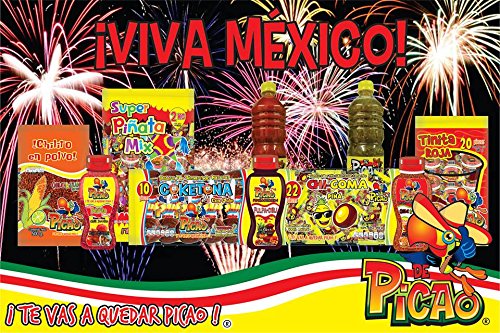 Banderilla Poptirico Tamarindo Vitrolero 1 kg. 50 piezas. Banderilla Poptirico Candy Sticks Tamarind Flavor & Chili 1kg. 50Pieces.