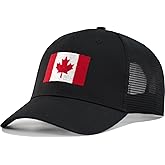 TSSGBL Oversized XXL Canada Flag Trucker Hat Snapback Big Head Mens Mesh Embroidered Baseball Cap Black