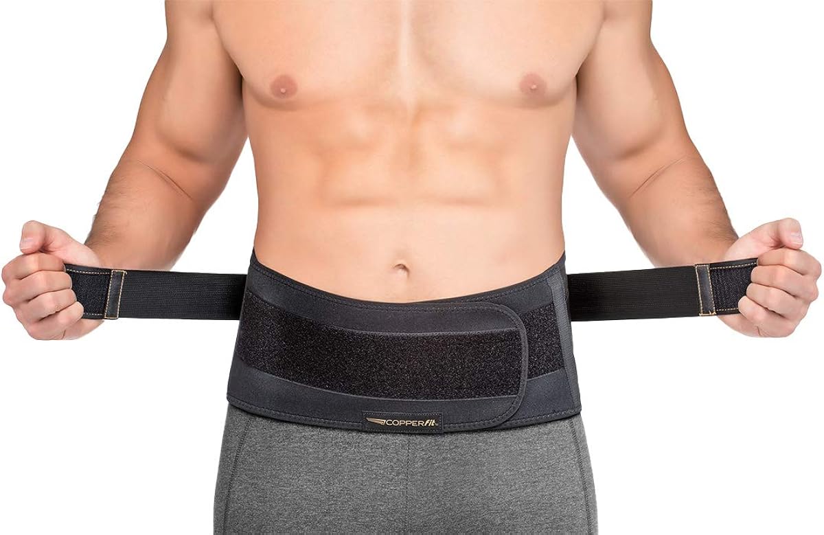 Copper Fit Men's Rapid Relief Back Support Brace with Hot/Cold Therapy, Black, One Size: Clothing