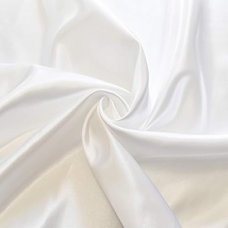 Amazon ポリエステルサテン 生地 約122cm幅 約1mカット Fb 白 1ｍカット 布 生地 通販