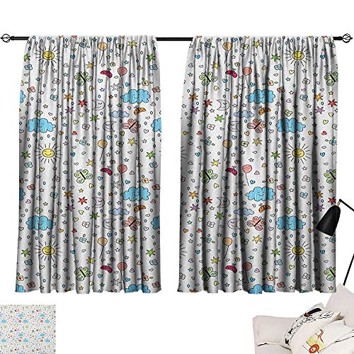 Michaeal Kids Night Darkening Curtains Joyful Day In Nature Theme