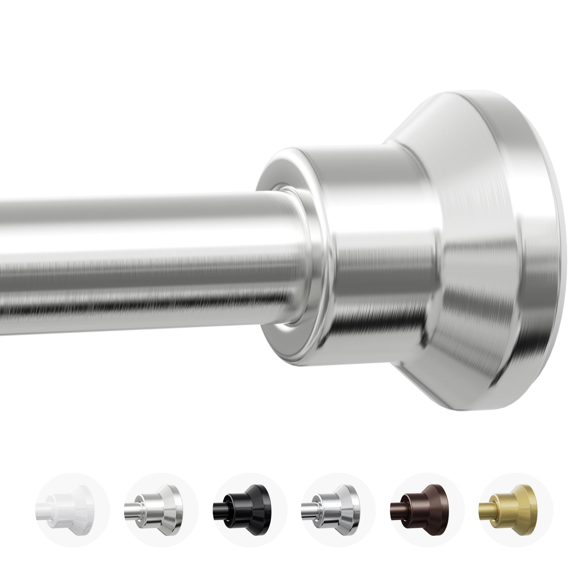 Photo 1 of Chrsouly Shower Curtain Rod, 31-76 Inch Adjustable Tension Shower Rod, 1" Diameter Heavy Duty Rust-proof Tension Curtain Rods for Bathroom, Non Slip, No Drill, Nickel