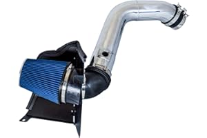 RTUNES RACING Cold Air Intake System with Heat Shield Kit + Filter Combo BLUE Compatible For 04-05 GMC Sierra/Chevy Silverado 2500HD/3500 V8 6.6L Duramax Fit for LLY Engine only