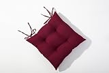 HAMO Dining Chair Seat Pads 4x 38x38 cm Tufted Red Set view 9