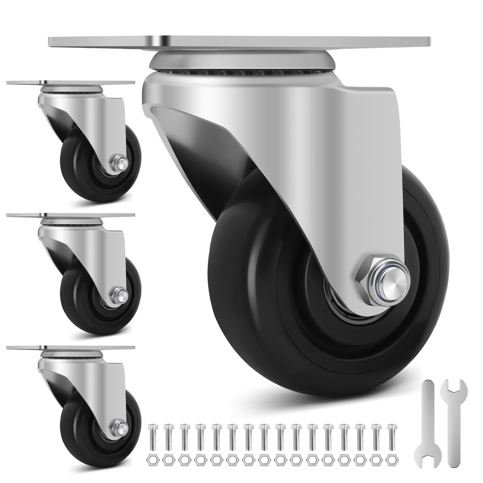 W B D WEIBIDA 3 inch Heavy Duty Swivel Casters Load