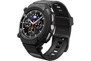 Spigen Rugged Armor Pro Designed for Samsung Galaxy Watch 8 Classic 46mm Case with Band Protective TPU Cover with Strap (2025)