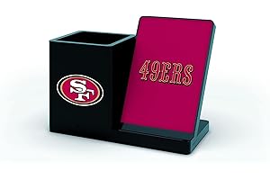 NFL San Francisco 49ers Wireless Charger and Desktop Organizer, Team Color