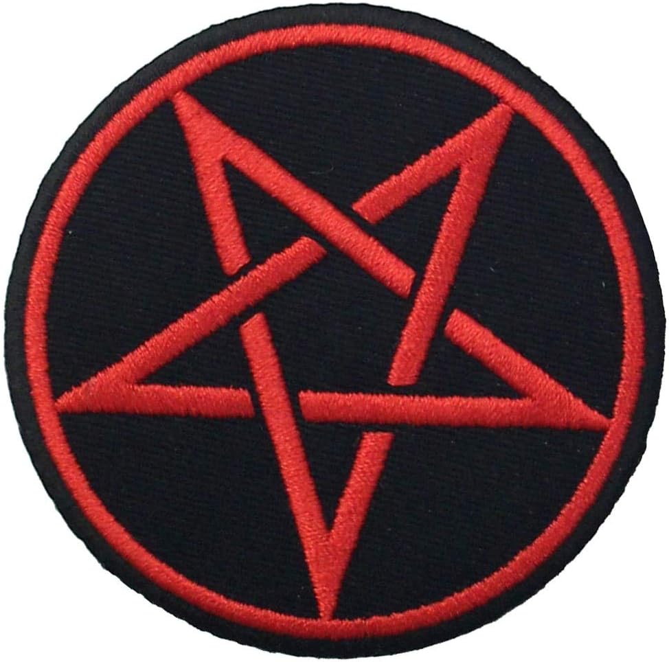 Símbolos paganos góticos Pentagrama Parche Bordado de Aplicación con