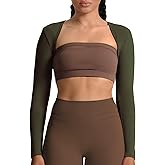 Aoxjox Women's Long Sleeve Open Front Lexi Lined Bolero Shrug Crop Top Cardigan