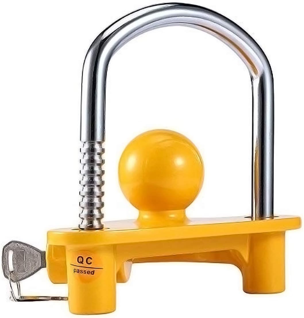 Universal Trailer Hitch Lock, Heavy Duty Security Hitch Locks Couplings with 2 Keys for Towing Caravan Trailer Basket