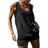 MIHOLL Women's Cotton Racerback Sleeveless Relaxed-Fit Tank Top
