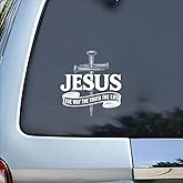 Premium Jesus The Way The Truth The Life Car Decal – Christian Cross Sticker, Religious Bible Verse Vinyl Decal for Car, Truck, Laptop, Window, or Water Bottle – Faith Gift for Believers