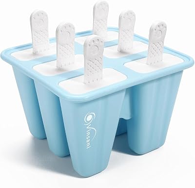 Vinsani Silicone Ice Lolly Mould 6 Cavity Blue – BPA Free FDA Approved
