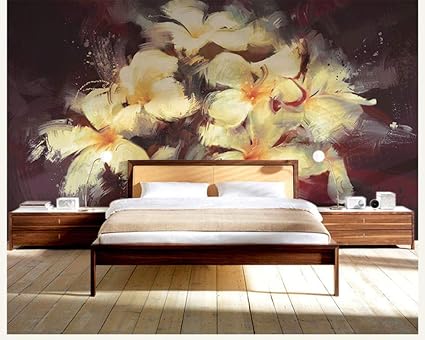 Stile francese Pittura nera Fiore 3d Papel Murale 3d Carta da parati murale  per camera da letto Sfondo 3d murale Adesivo 3d300cmx210cm: Amazon.it: Fai  da te