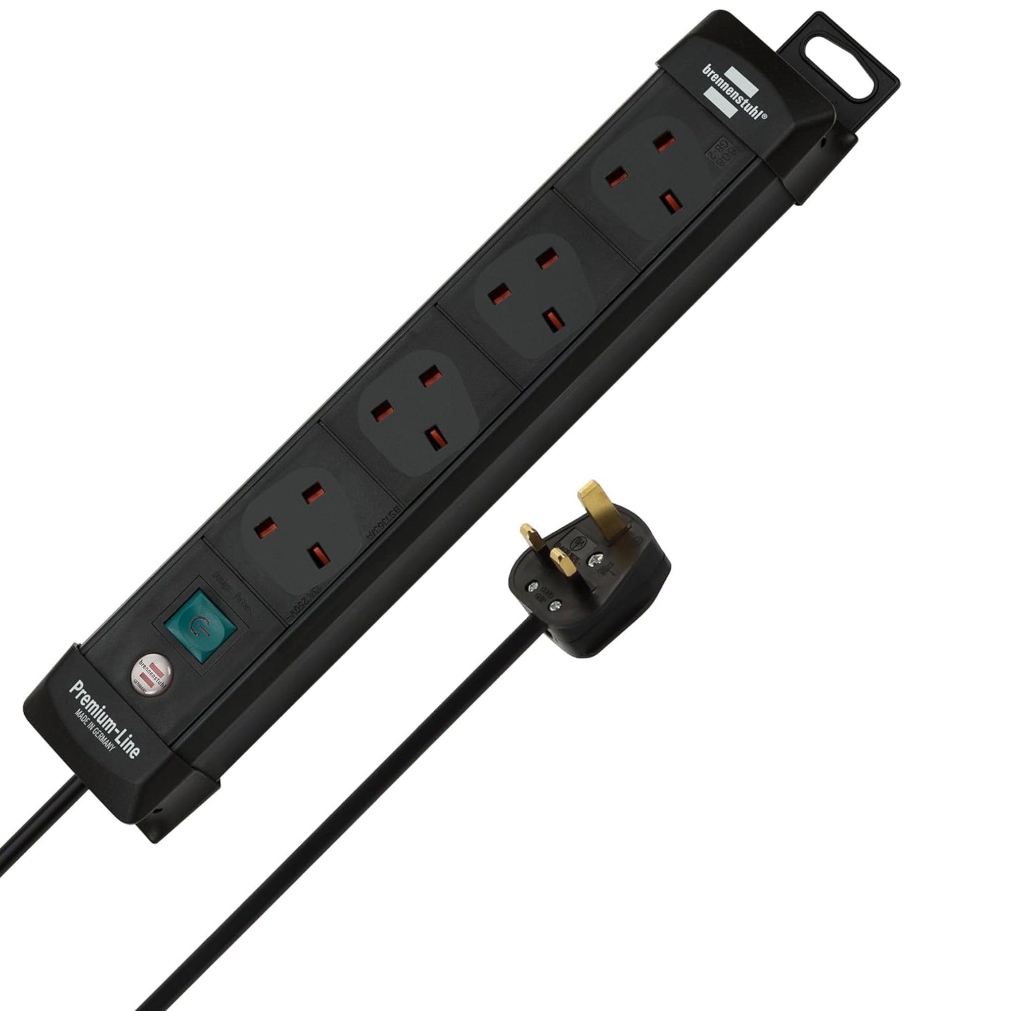 Brennenstuhl Premium-Line extension socket 4-way black 1,8m 05VV-F 3G1,25 with switch *GB*