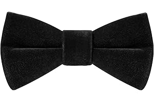 HOULIFE Boys Kids Pre-tied Bowtie Velvet Solid Color Formal Tuxedo Bow Tie for Toddlers Children Youths Dress Up