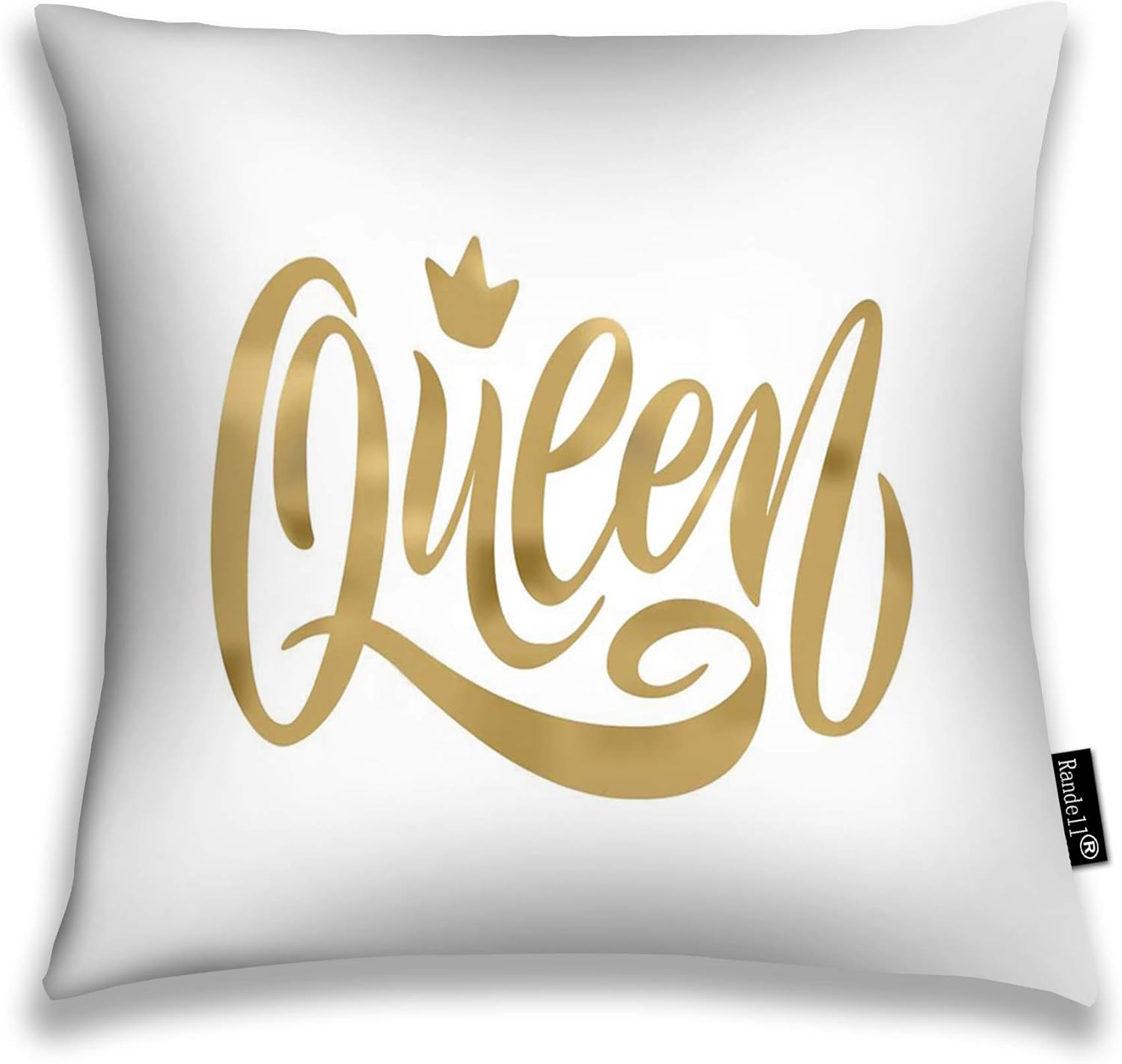 Randell Decorative Throw Pillow Case Queen Word Crown Fun Cushion