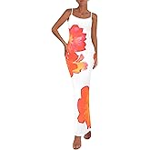 PRETTYGARDEN Womens Floral Maxi Dress Summer 2026 Sexy Spaghetti Strap Slip Bodycon Mesh Beach Vacation Dresses