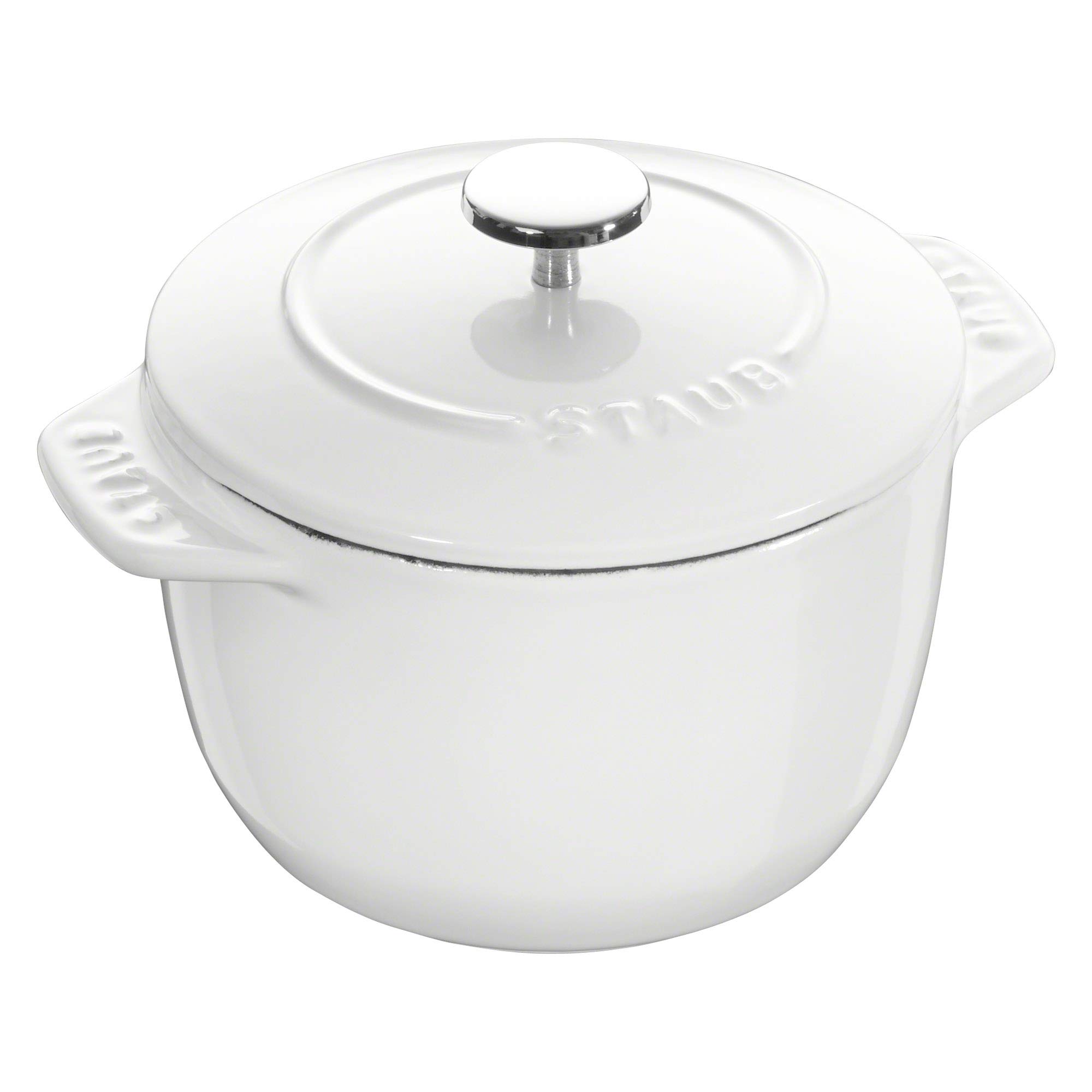 Photo 1 of STAUB Cast Iron Petite French Oven, Dutch Oven, 1.5-quart, serves 2, Made in France, Matte White