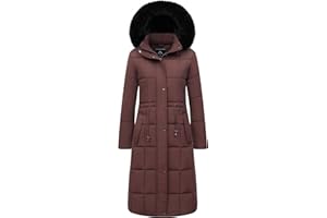 GOLDLADY Women's Waterproof Long Winter Coat Thickened Down Alternative Jacket Warm Puffer Jacket Hooded Parka