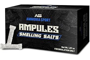 AmmoniaSport Smelling Salts - Ampules (20) - Pre-Activated Salt with Hundreds of Uses Per Bottle