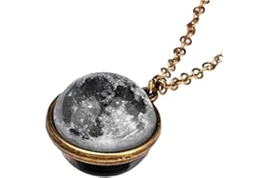 Useful Design Universe Necklace for Women Novelty Luminous Nebula Cosmic Pendant Sweater Necklaces System Double Sided Glass 