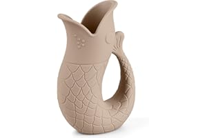 MINTLYFE Baby Bath Rinse Cup, Silicone Shampoo Washing Rinse Cup for Kids, Bath Rinse Cup with Handle (Natural)