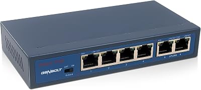 GENBOLT 6 Port 10/100 Mbps Fast Ethernet 4 PoE Switch Desktop Plug-and-Play