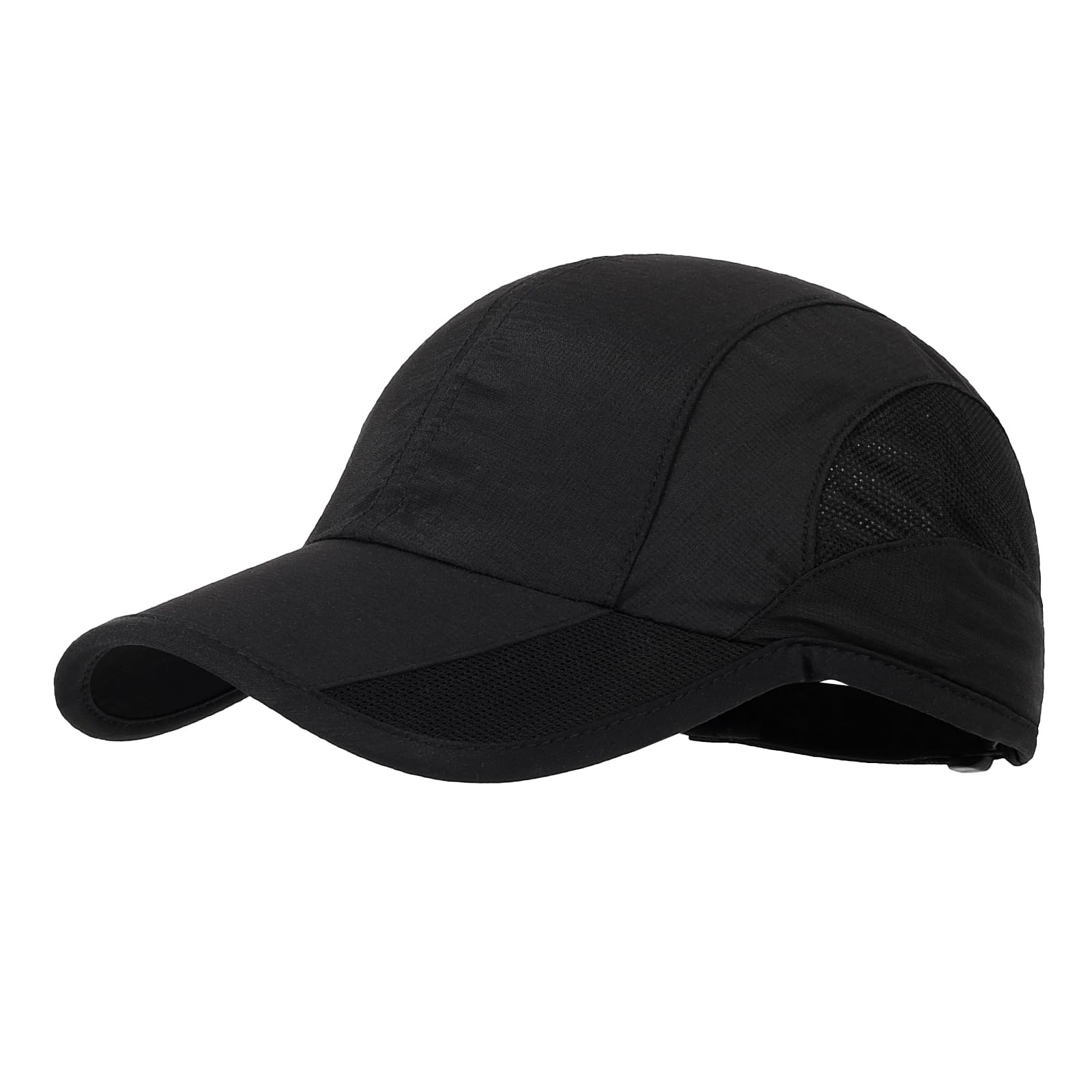 Photo 1 of HH HOFNEN Quick Dry Baseball Cap Unstructured Running Cap Water-Resistant UPF 50+ Mesh Golf Sun Hats for Men Women Black