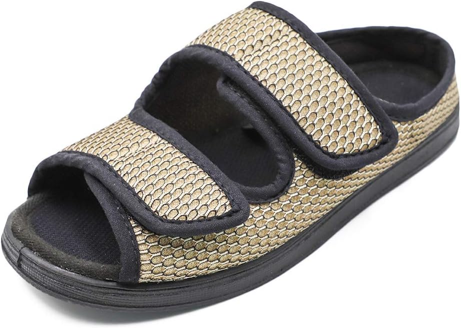 Orthoshoes Woman's Diabetic Sandals, Extra Wide Fit Shoes Elderly Adjustable Closures Footwear Open Toe Orthopedic Slippers for Edema Swollen Feet