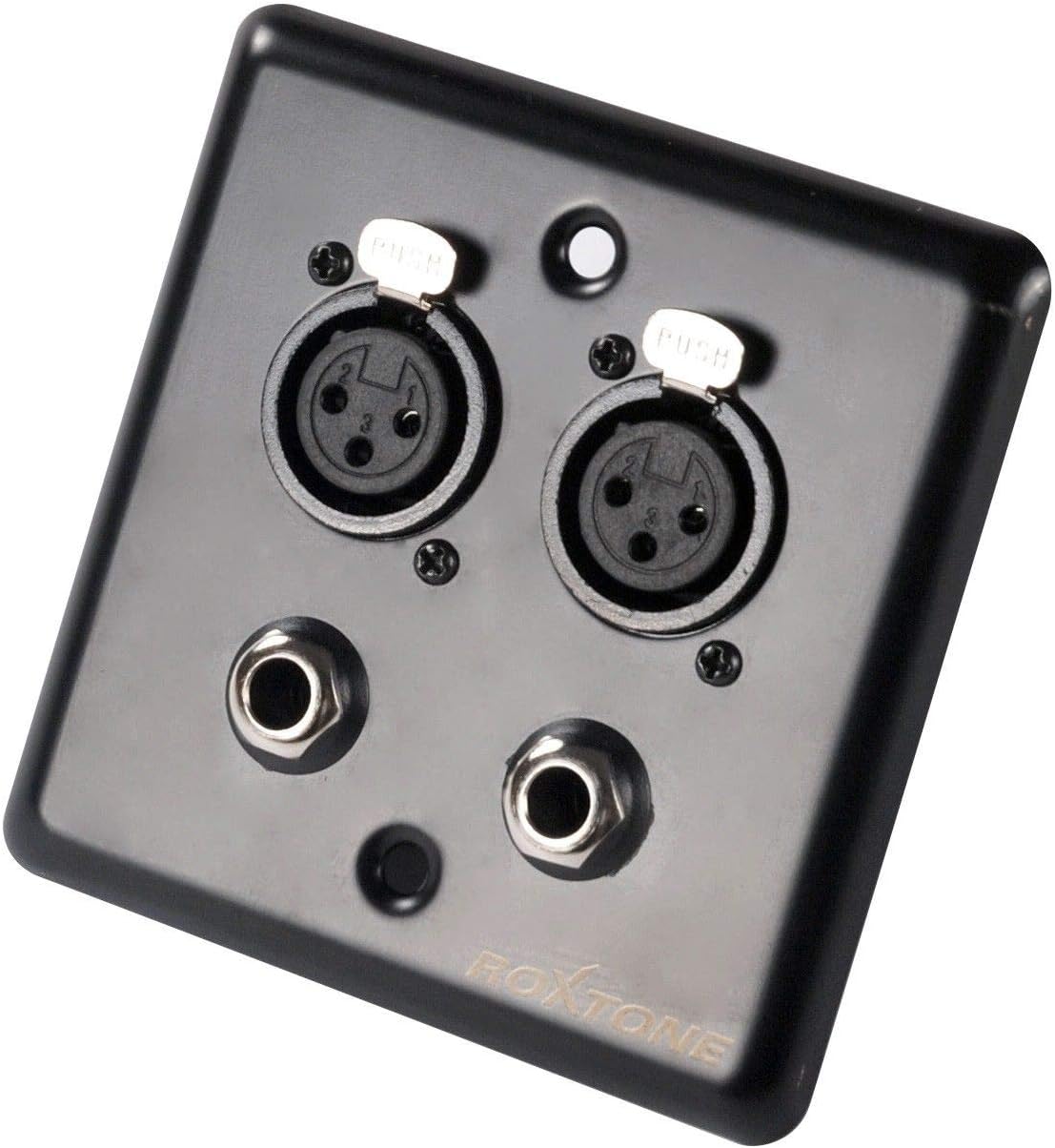 RTN RWSP014-BK (2) XLR Female and (2) 1/4" Stereo Female Wallplate Single Gang, Black