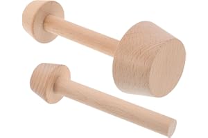 DIYEAH 2pcs Double-Sided Wooden Egg Tart Tamper Pastry Shaper for Baking with Large and Small Bases