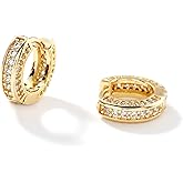 QueenBee 14k Gold And Silver Zirconia Hoop Earrings for Women, Double Line Cubic Zirconia Elegant Hoops, Gold Jewelry Gift, Trendy Elegant Jewelry Accessories, Valentine’s Day Gift for Her, Sparkling Silver Hoop Earrings, Mother's Day Jewelry Gift, Birthday Earrings Gift