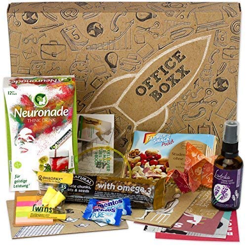 Office Boxx (13 Teile) Büro Geschenk für Kollegen und Mitarbeiter - die BOXX fürs Büro mit Neuronade, gesunden Snacks, Ohropa