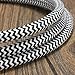 32.8ft Round 18/2 Rayon Covered Wire,HESSION Antique Industrial Electrical Cloth Cord,Vintage Style Lamp Cord Strands(White and Black)