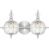Ditoon Brushed Nickel Bathroom Vanity Light Fixture Vintage Style - 2 Light G9 Bulb Compatible, 17" Wide Bathroom Lighting Ov