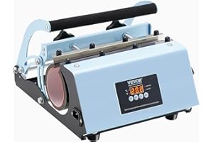 VEVOR Tumbler Heat Press Machine, 11-30oz Mug Press, Heat Up Fast and Even, Tumbler Press with Sublimation Paper, Tape and Gloves, Temp and Time Setting, for Sublimation Tumblers, Cups, Mugs, Blue