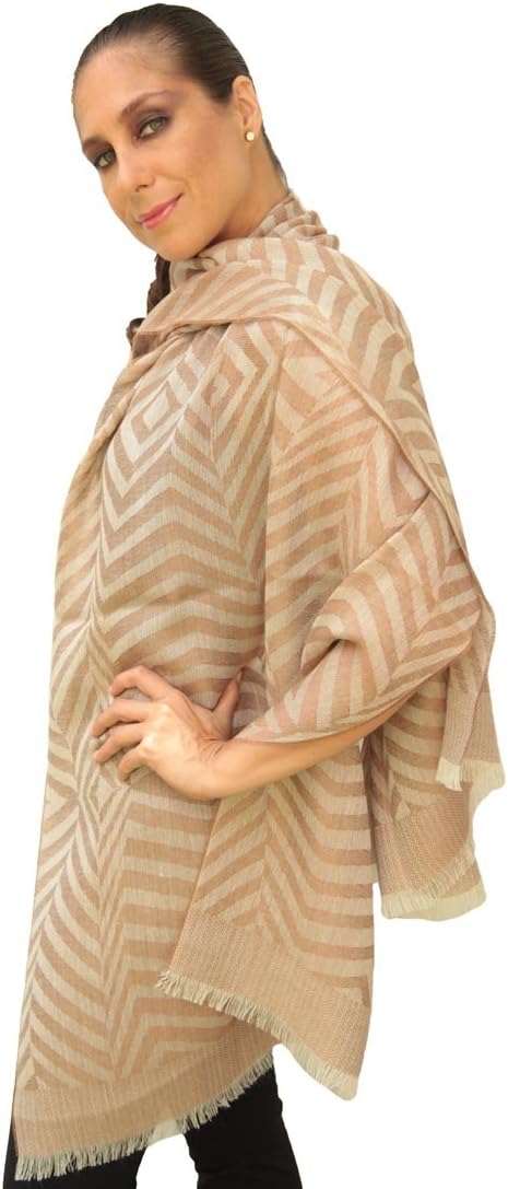 Superfine Reversible Woven Baby Alpaca & Silk Shawl Wrap