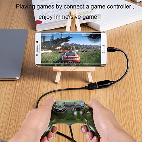 Besgoods 2-Pack Micro USB 2.0 Cable OTG USB On The Go Adapter Male Micro USB to Female short USB Cables OTG Adapter for Samsung/Google/ Sony/HTC/Android or Smartphones Tablets with OTG Function 6inch