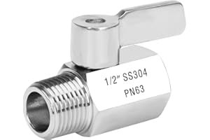 GOVALVE Shower Flow Control Valve - 1/2" NPT Thread Stainless Steel 304 Shut Off Mini Ball Valve, Female x Male Shower Head Water Valve