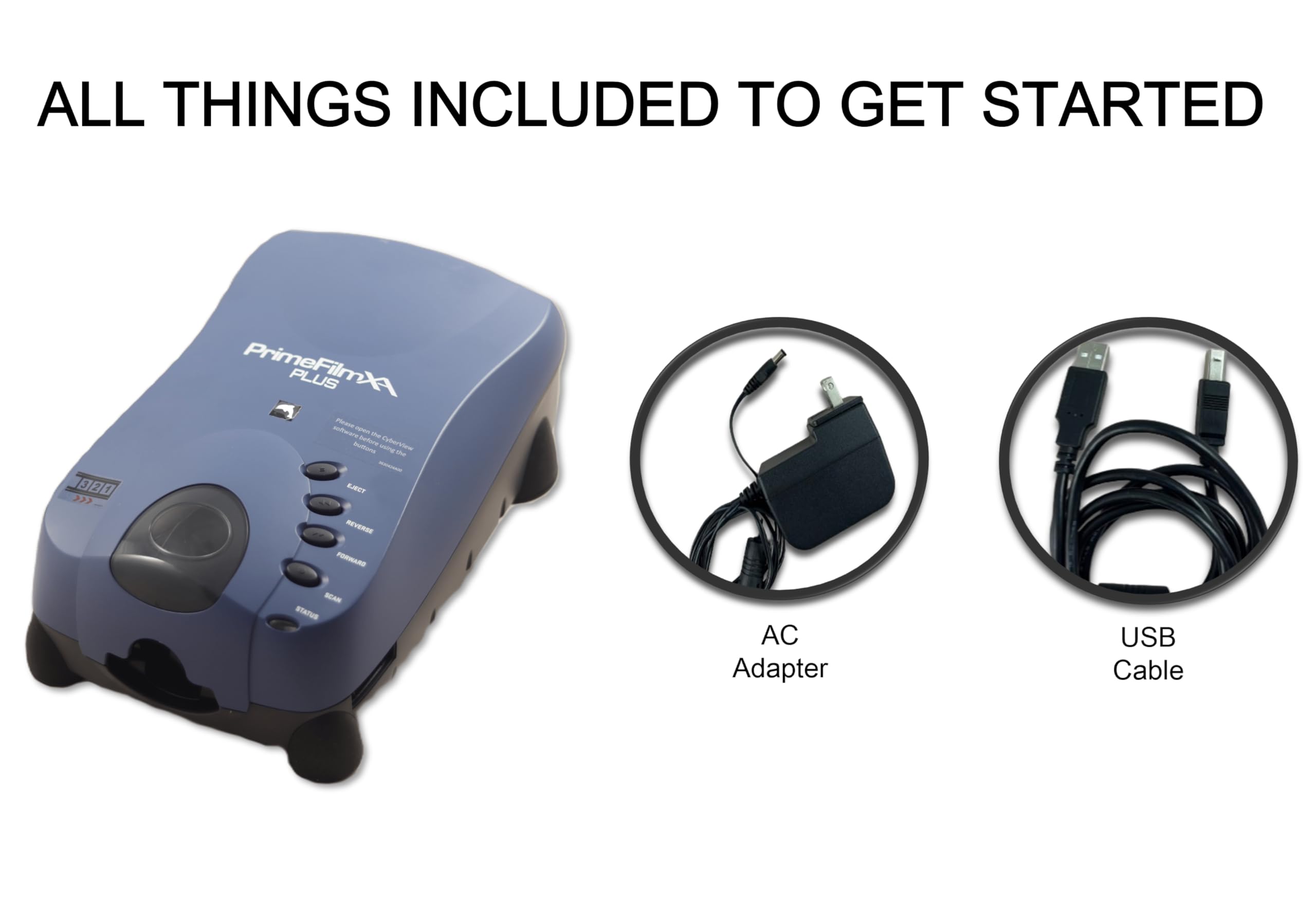 Pacific Image PrimeFilm XA Plus Film Scanner, Auto Roll Film and 35mm Film Strip Scanning, 10000 dpi/48-bit Output. 4.2 Dynamic Range, Support Mac/Windows