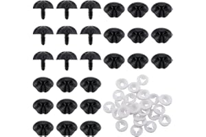 GORGECRAFT 1 Box 30Pcs Large Plastic Doll Noses 23mm Black Safety Noses Stuffed Animals Nose with Washers Crochet Teddy Suppl