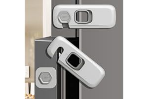 PENMAMA Child Proof Refrigerator Lock,4 Sets Fridge Locks for Kids with 3M Adhesive Backing, Fridge lock for Refrigerators,Oven Lock,Drawers,Wardrobes and Freezers,Child Safety Cabinet Locks Baby Proofing