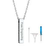 Engraved Vertical Bar Cremation Jewelry for Ashes