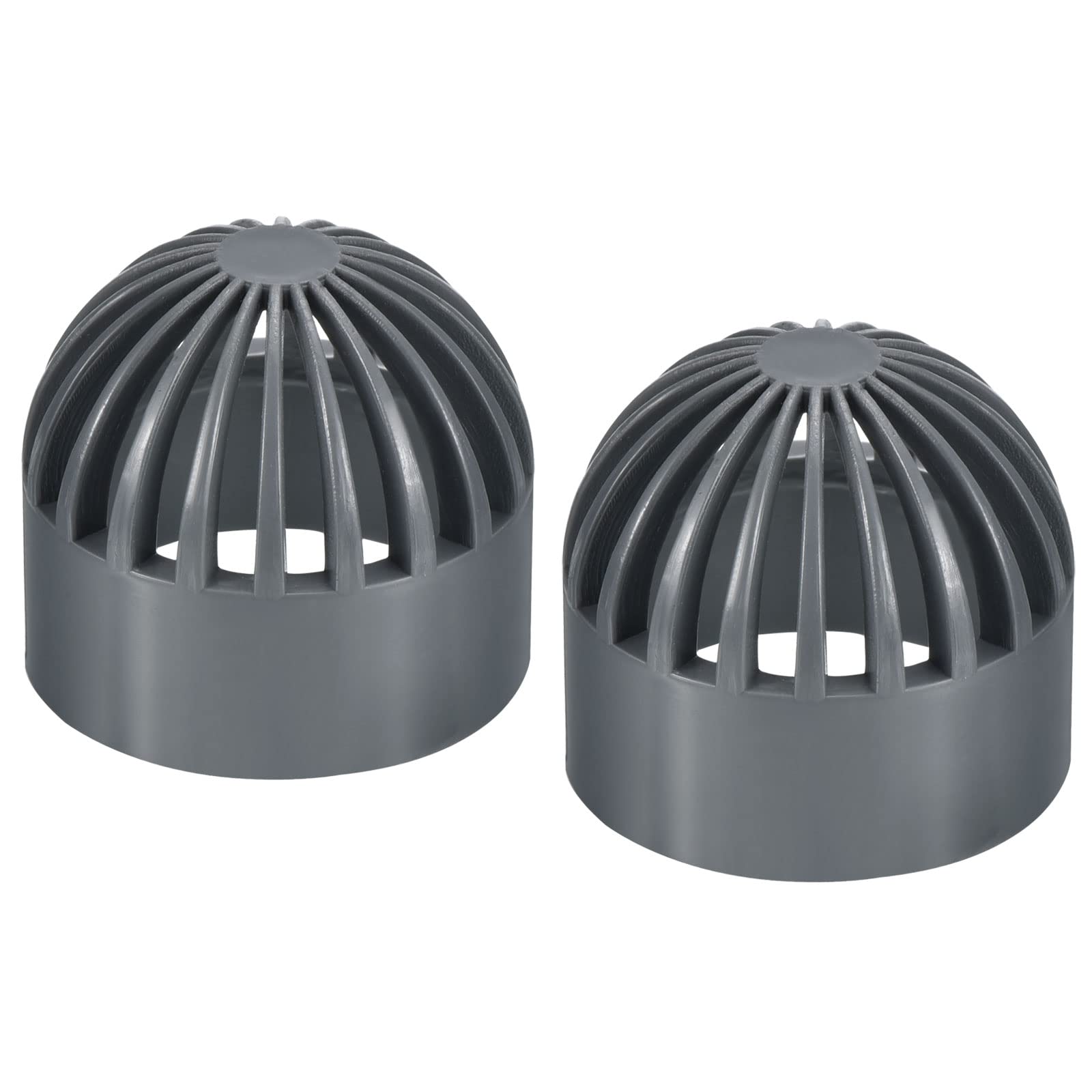 PATIKIL 32mm ID Atrium Drain Grate Cover, 2 Pack Round Outdoor UPVC Sewer Drain Pipe Fitting Adapter for Drainage System, Gray