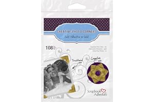 3L Scrapbook Adhesives Self-Adhesive Creative Paper Photo Corners, Gold, 108-Pack