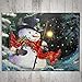 BANBERRY DESIGNS LED Wall Art - Lighted Snowman Canvas Print - Christmas Wall Hanging Snowman with a Red Scarf Holding a Lantern - Winter Holiday Scene 11.75