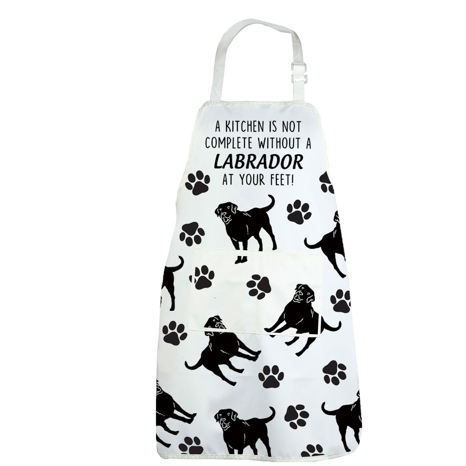 CENWA Labrador Mom Apron With Pockets Labrador Lover Gifts Dog Owner Gifts Adjustable Cooking Apron For Labrador Dog Lovers (Labrador Apron EU)